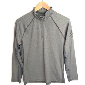REEBOK‎ 1/4 ZIP PULLOVER Long Sleeve Black Shirt, M